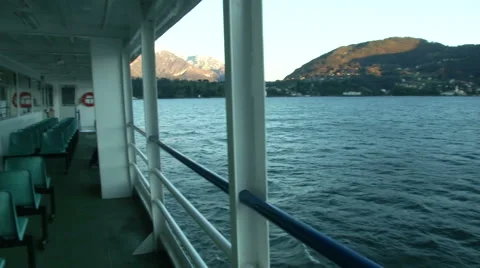 View of Como lake from small ferry  Stock Footage 41685728