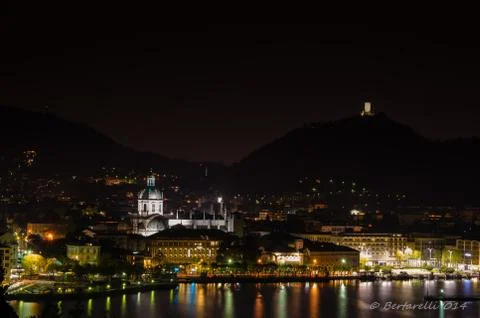 View of Como by night Stock Photos