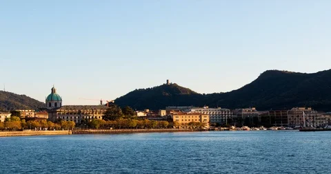 View of Como at the sunset Vídeo Stock 117377806