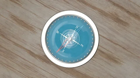 View of the compass from above. The compass needle rotates randomly. Stock Footage 115245586