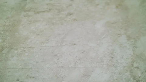 View of concrete floor with pit for setting new machine in workshop Stock Footage 95890553