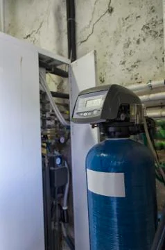 View of a condensing boiler Foto stock