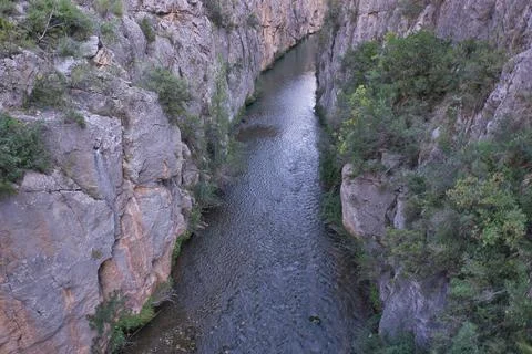 View of a conion and the river at its feet Stock Photos