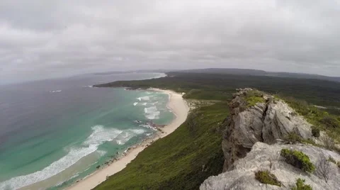 View from Conspicuous Cliff onto Conspicuous Beach Video stock 59940169