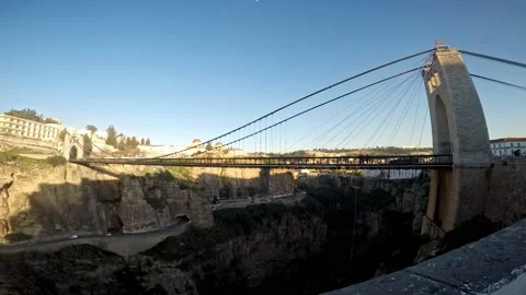 View of Constantine's suspension bridge Stock Footage