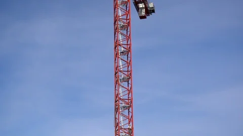 View of a Construction Crane Tilt Up Stock Footage 101356718