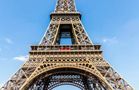 View of construction of Eiffel Tower, Pari 스톡 사진