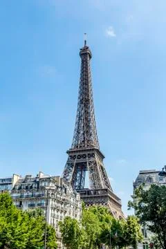 View of construction of Eiffel Tower, Paris Stock Photos