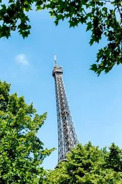 View of construction of Eiffel Tower, Paris 스톡 사진