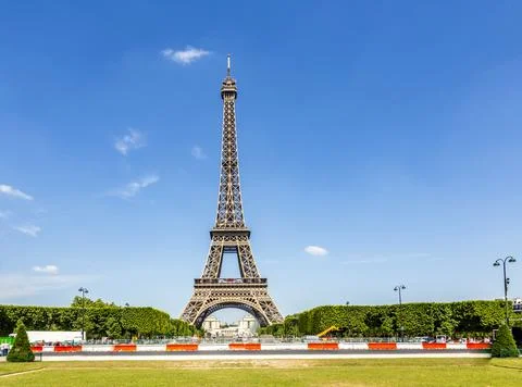 View of construction of Eiffel Tower, Paris, France Stock Photos