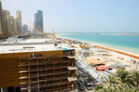 The view on construction of the new hotel Stock Photos
