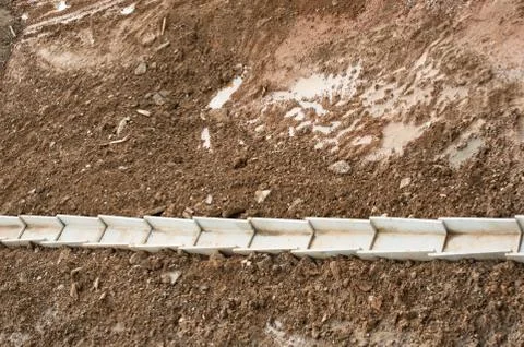 View to  the construction of the road type. Stock Photos