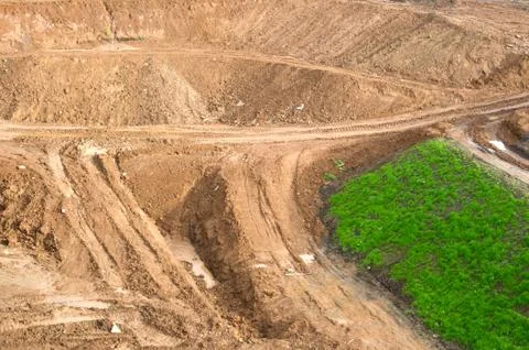 View to  the construction of the road type. Stock Photos