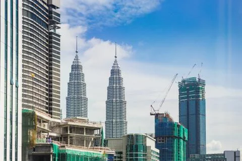 View of Construction site area on top of the buildings in Kuala Lumpur Malays Stock Photos