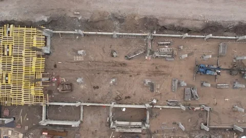 View of the construction site 스톡 동영상 221497320