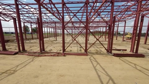 View of the construction site of a large factory Stock-Footage 263749514