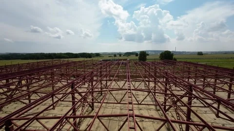 View of the construction site of a large factory Stock Footage 263788820