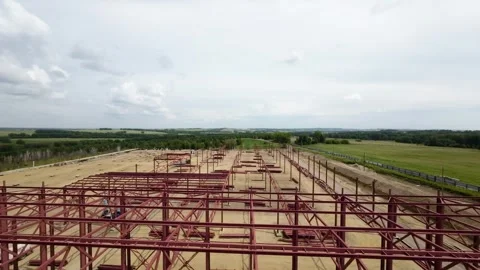 View of the construction site of a large factory Vídeos de archivo 263792449
