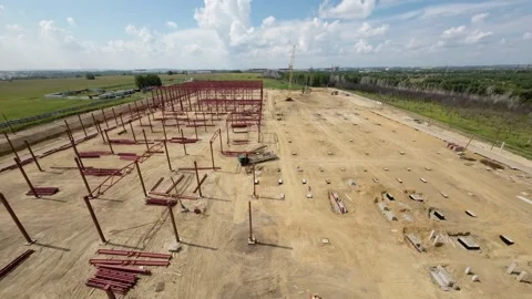 View of the construction site of a large factory Vídeos de archivo 263792606