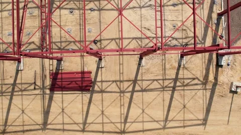 View of the construction site of a large factory Vídeos de archivo 263861101