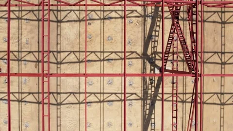 View of the construction site of a large factory Vídeos de archivo 263861512