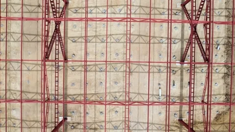 View of the construction site of a large factory Vídeos de archivo 263867516