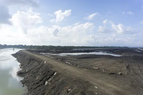 View of a construction site in North Klungkung, Bali. Stock Photos