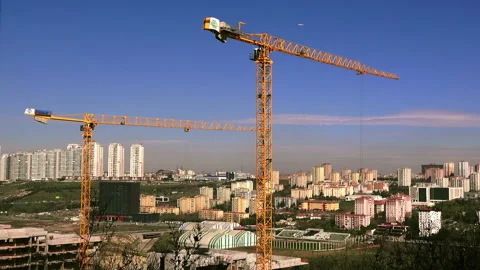 View of the construction site, time lapse Stock Footage 87101399