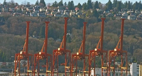 View Of Container Freight Docks Vidéo 90365272