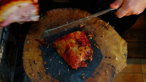 View of cooking cow barbecue. Stock Footage 209674259
