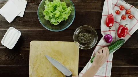 View of cooking salad Stock Footage 69221686