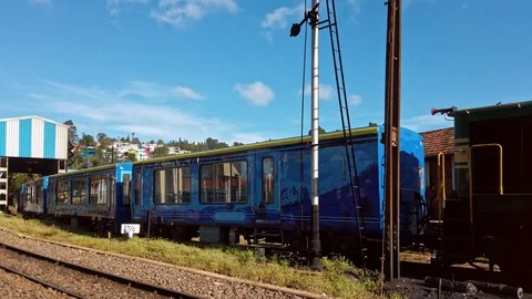 View of Coonoor train station, as part of Nilgiri mountain railway. Stock Footage 129641673