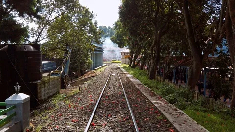 View of Coonoor train station, as part of Nilgiri mountain railway. Stock Footage 129642720