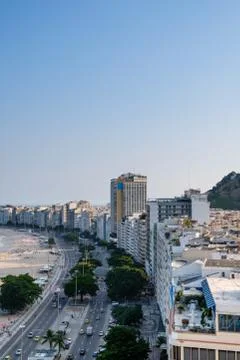 View of Copacabana beach right side during late afternoon, taken from the roo Stock Photos