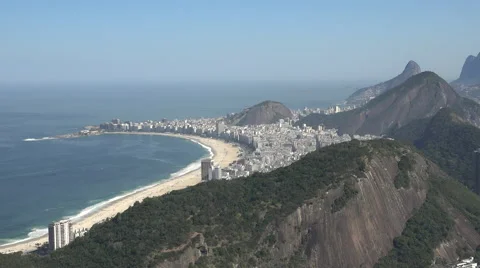 View of Copacabana Beach from Sugarloaf Mountain Stock Footage 53343987