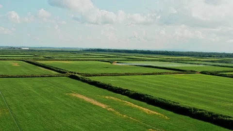 View from the copter to the plane processes the fields Stock Footage 197386437