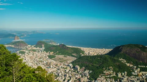 View from Corcovado mountain in Rio de Janeiro Stock Footage 63780430