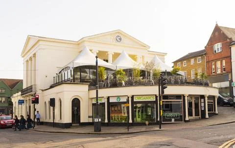 View of the Corn Exchange in Bishop's Stortford. UK Stock Photos