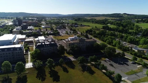View of Cornell University Veterinary School Campus Stock Footage 116190664