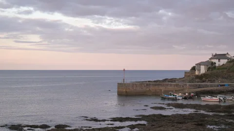 View of Cornish harbour Pt1 of 1 Stock Footage 240907591
