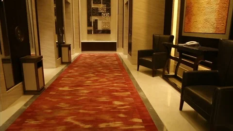 View of corridor hotel Stock Footage 126892576