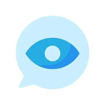 View count eye speech bubble message flat vector icon Stock-Illustration