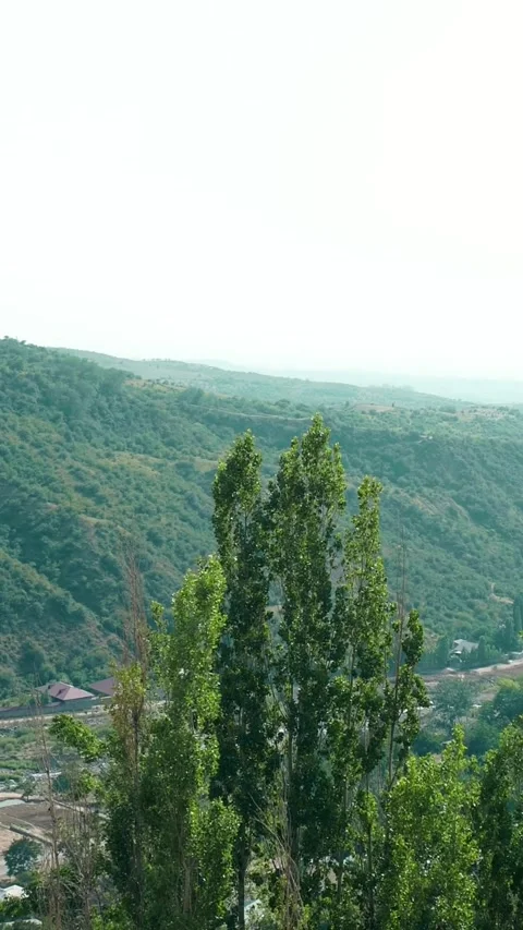 A view of the countryside can be seen from the top Stock Footage 254407744