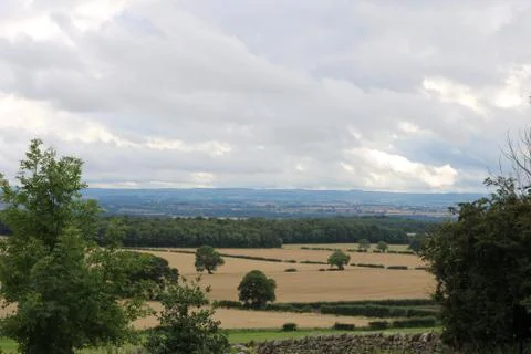 View of countryside, fields, in County Durham, UK Foto stock