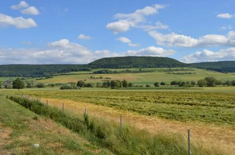 View of the countryside with fields Stock Photos