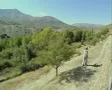 View of countryside from moving train SD Footage