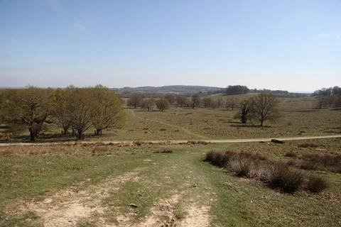 A view of the countryside in the south downs in spring Stock Photos