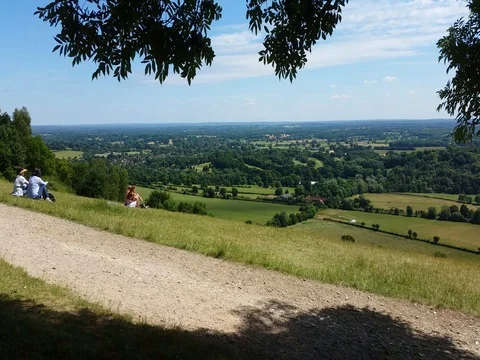 View of the Countryside from the top of the hill Stock-Footage 77536685