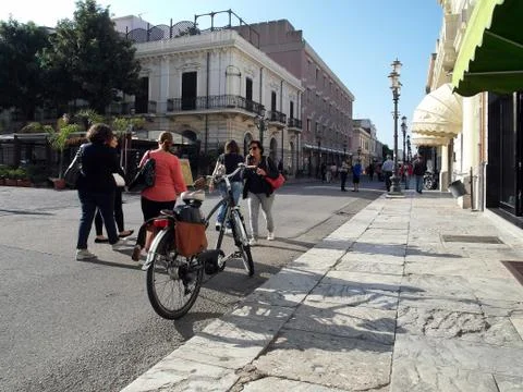 View of the course with bicycle 库存照片