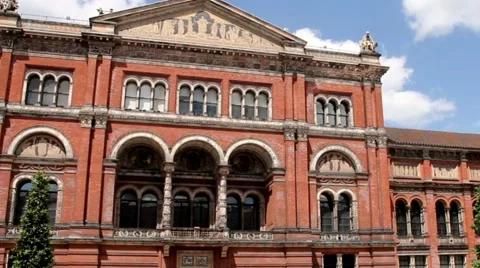 View from the courtyard of Victoria and Albert Museum (1852) Stock Footage 51627341